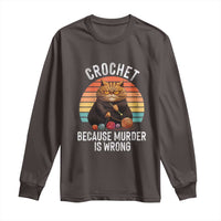 Funny Crochet Cat Long Sleeve Shirt Because Murder Is Wrong