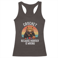 Funny Crochet Cat Racerback Tank Top Because Murder Is Wrong