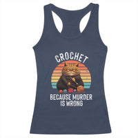 Funny Crochet Cat Racerback Tank Top Because Murder Is Wrong