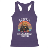 Funny Crochet Cat Racerback Tank Top Because Murder Is Wrong