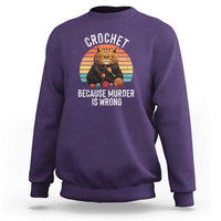 Funny Crochet Cat Sweatshirt Because Murder Is Wrong