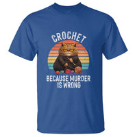 Funny Crochet Cat T Shirt Because Murder Is Wrong
