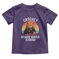 Funny Crochet Cat Toddler T Shirt Because Murder Is Wrong