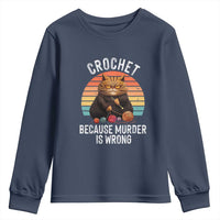 Funny Crochet Cat Youth Sweatshirt Because Murder Is Wrong
