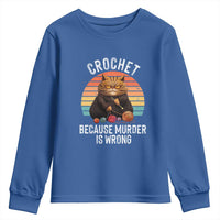 Funny Crochet Cat Youth Sweatshirt Because Murder Is Wrong