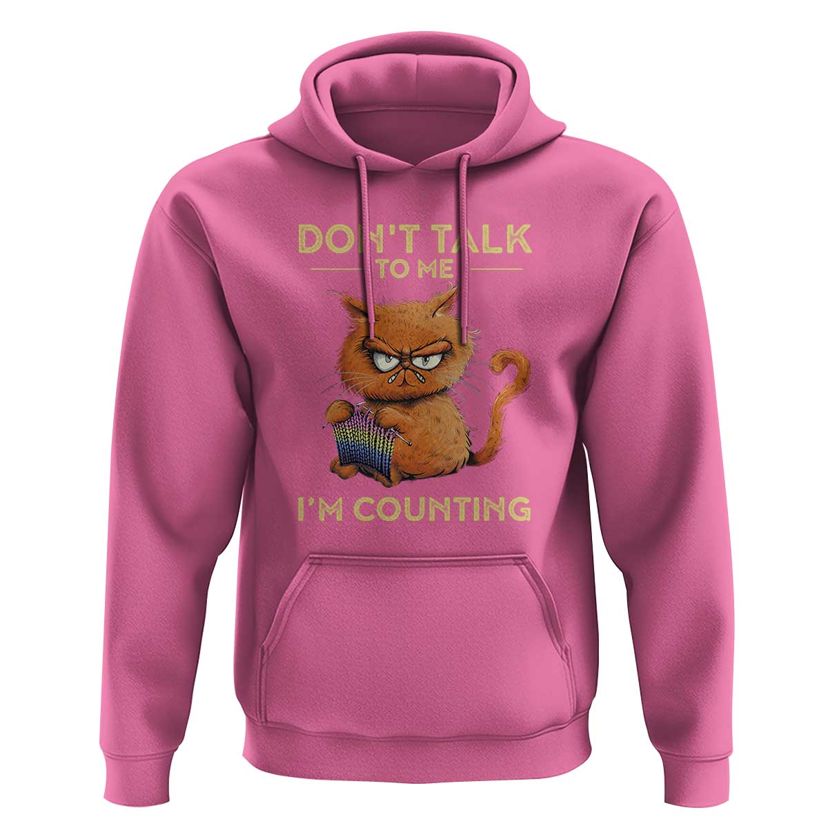 Funny Crochet Cat Hoodie Don't Talk To Me I'm Counting