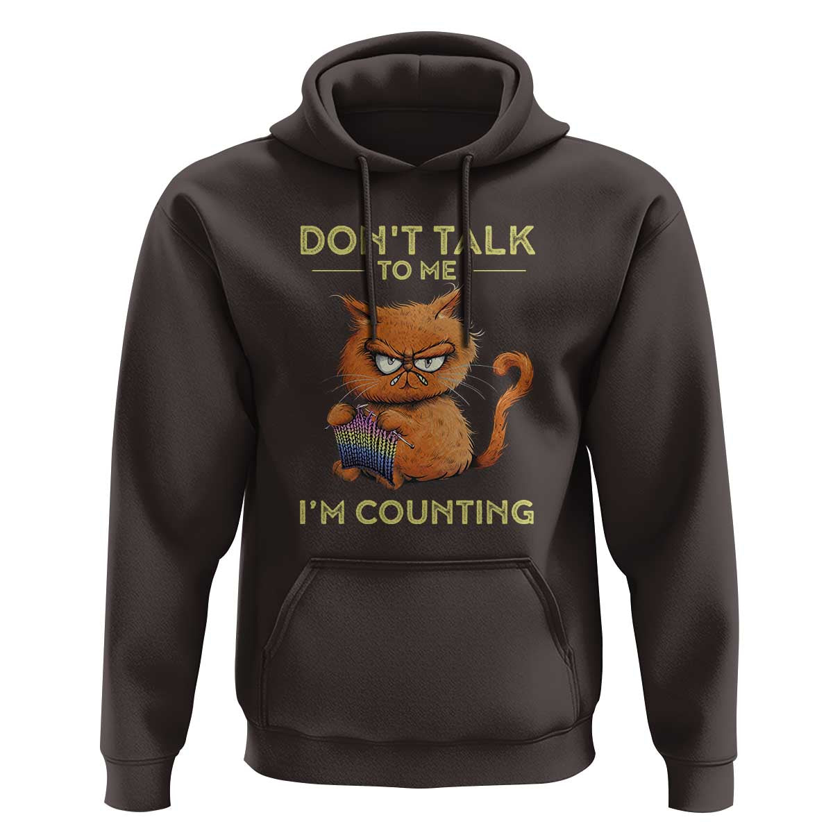 Funny Crochet Cat Hoodie Don't Talk To Me I'm Counting