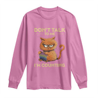 Funny Crochet Cat Long Sleeve Shirt Don't Talk To Me I'm Counting