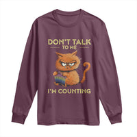 Funny Crochet Cat Long Sleeve Shirt Don't Talk To Me I'm Counting