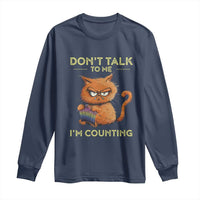 Funny Crochet Cat Long Sleeve Shirt Don't Talk To Me I'm Counting