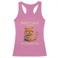Funny Crochet Cat Racerback Tank Top Don't Talk To Me I'm Counting