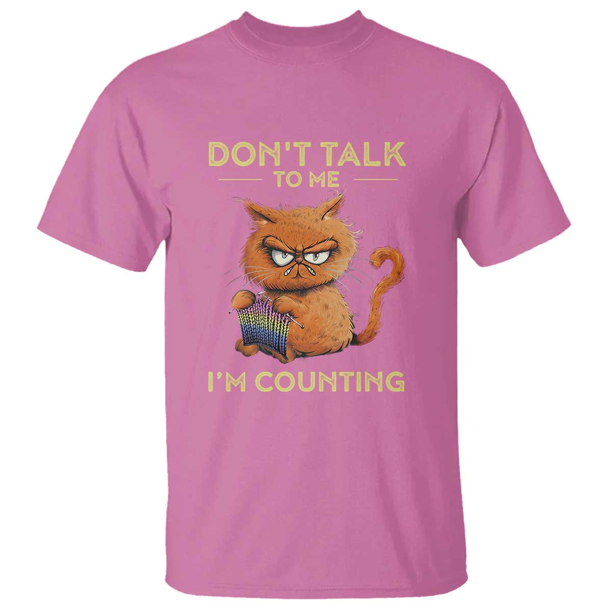 Funny Crochet Cat T Shirt Don't Talk To Me I'm Counting