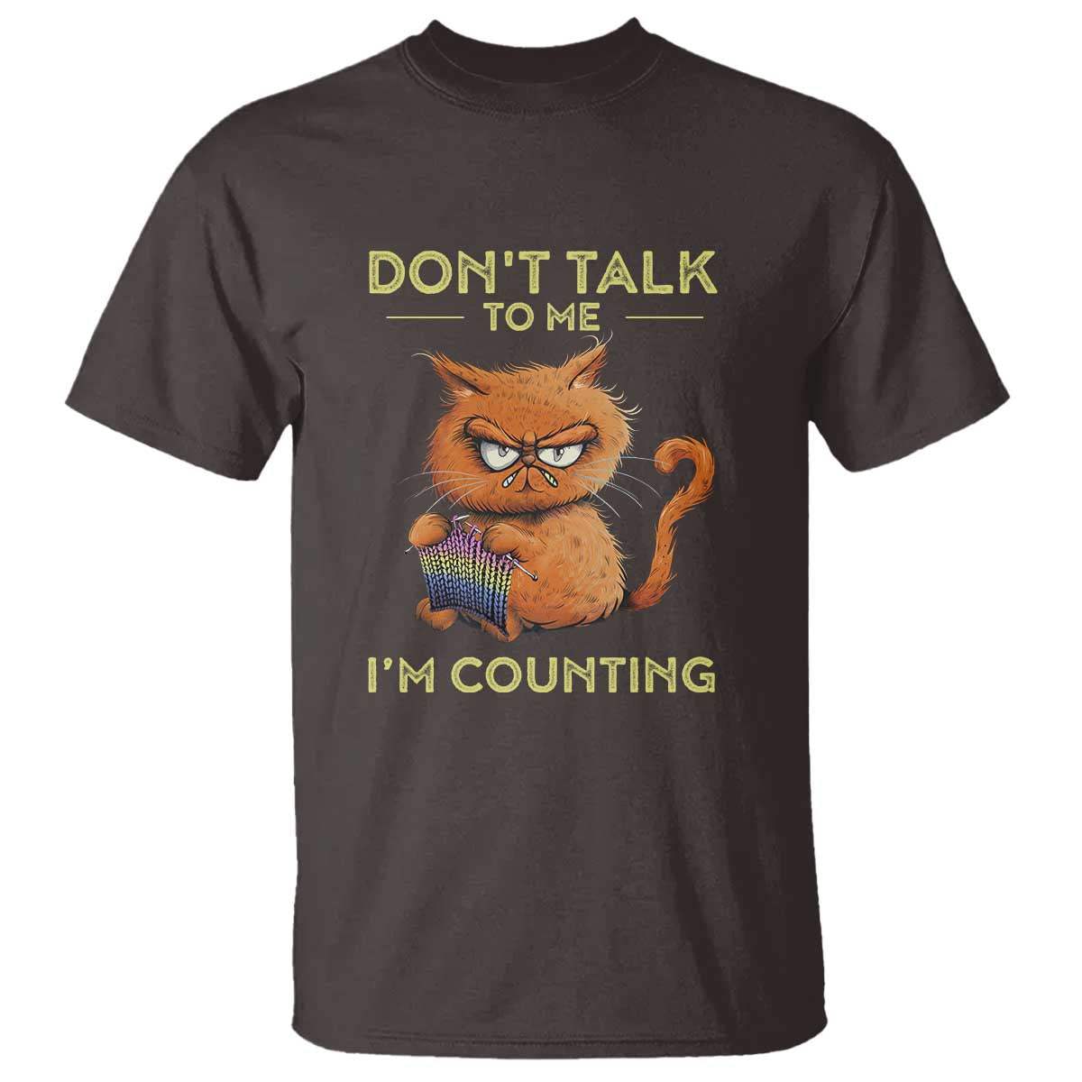 Funny Crochet Cat T Shirt Don't Talk To Me I'm Counting