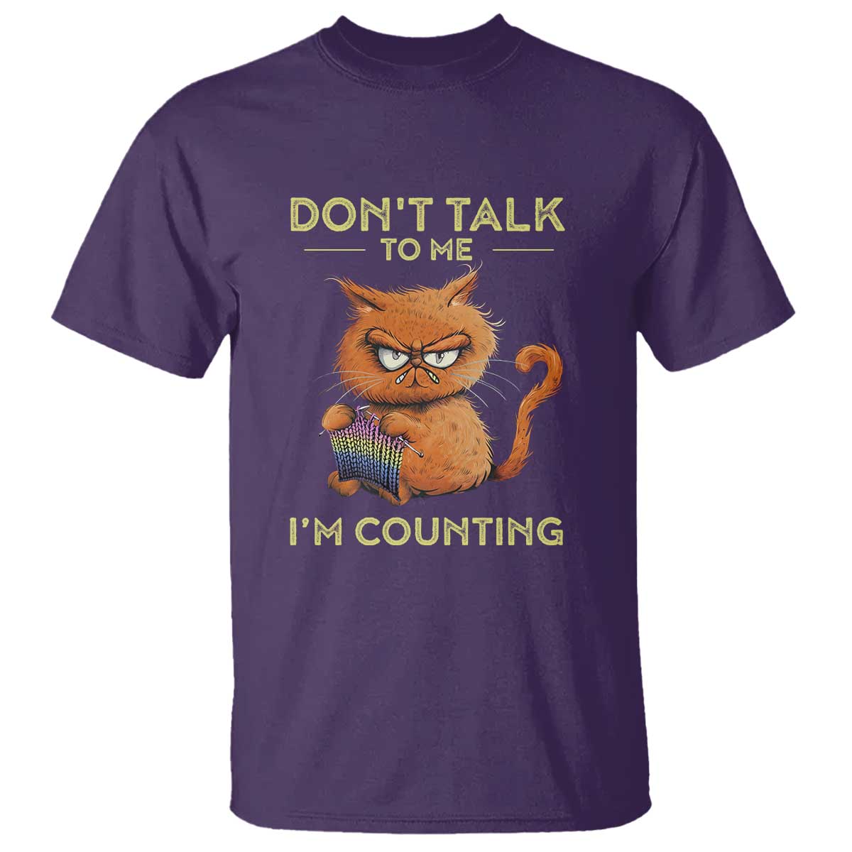 Funny Crochet Cat T Shirt Don't Talk To Me I'm Counting