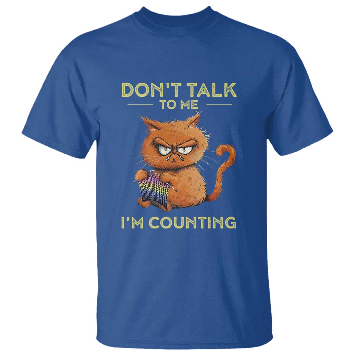 Funny Crochet Cat T Shirt Don't Talk To Me I'm Counting