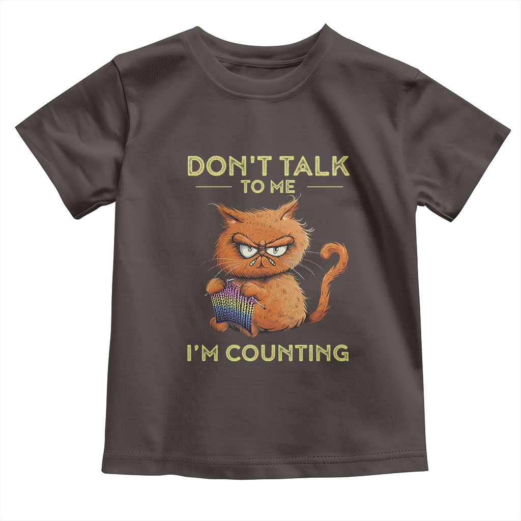Funny Crochet Cat Toddler T Shirt Don't Talk To Me I'm Counting