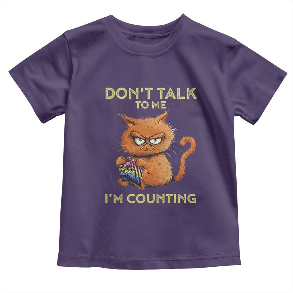 Funny Crochet Cat Toddler T Shirt Don't Talk To Me I'm Counting