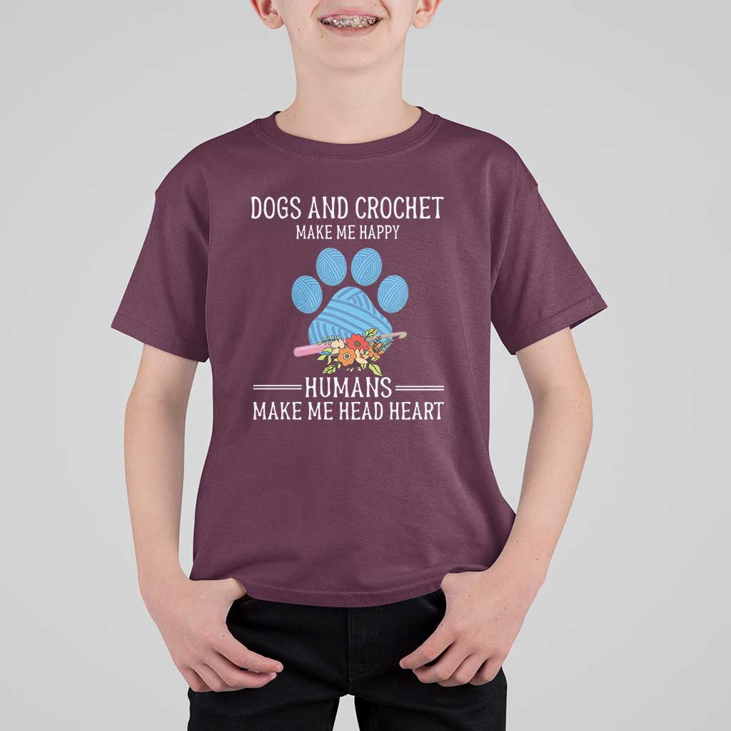 Funny Dogs And Crochet T Shirt For Kid Make Me Happy