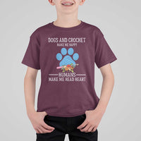 Funny Dogs And Crochet T Shirt For Kid Make Me Happy