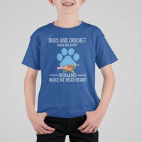 Funny Dogs And Crochet T Shirt For Kid Make Me Happy