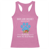 Funny Dogs And Crochet Racerback Tank Top Make Me Happy