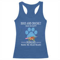Funny Dogs And Crochet Racerback Tank Top Make Me Happy