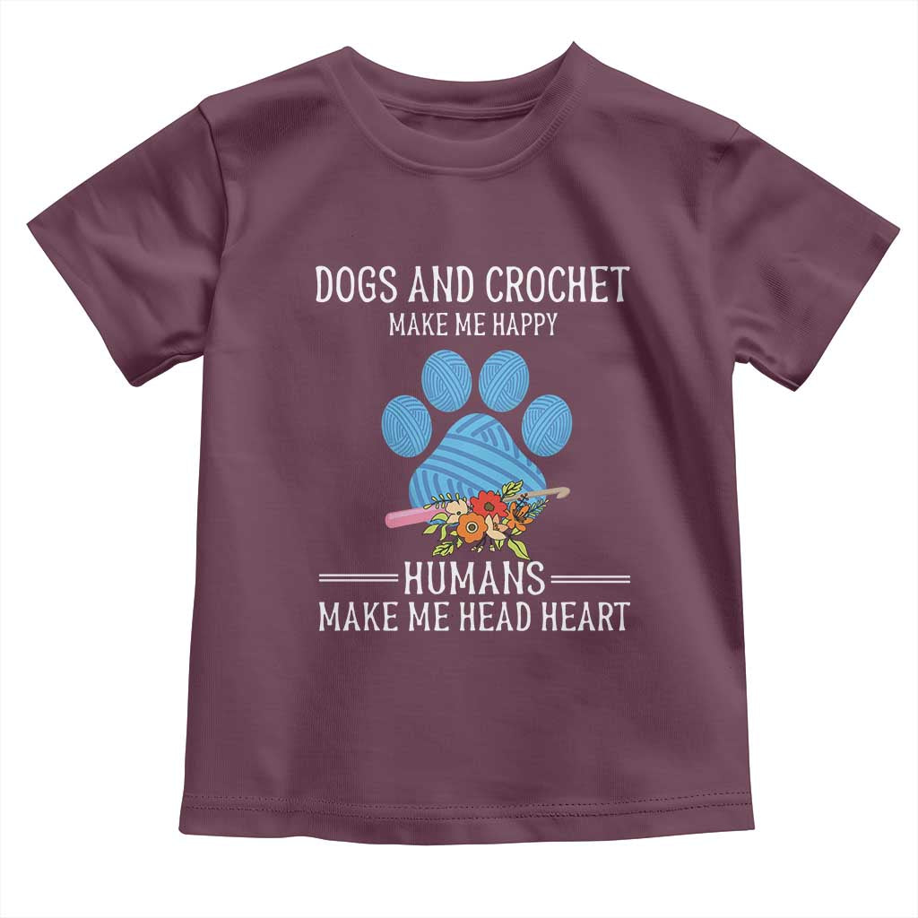 Funny Dogs And Crochet Toddler T Shirt Make Me Happy