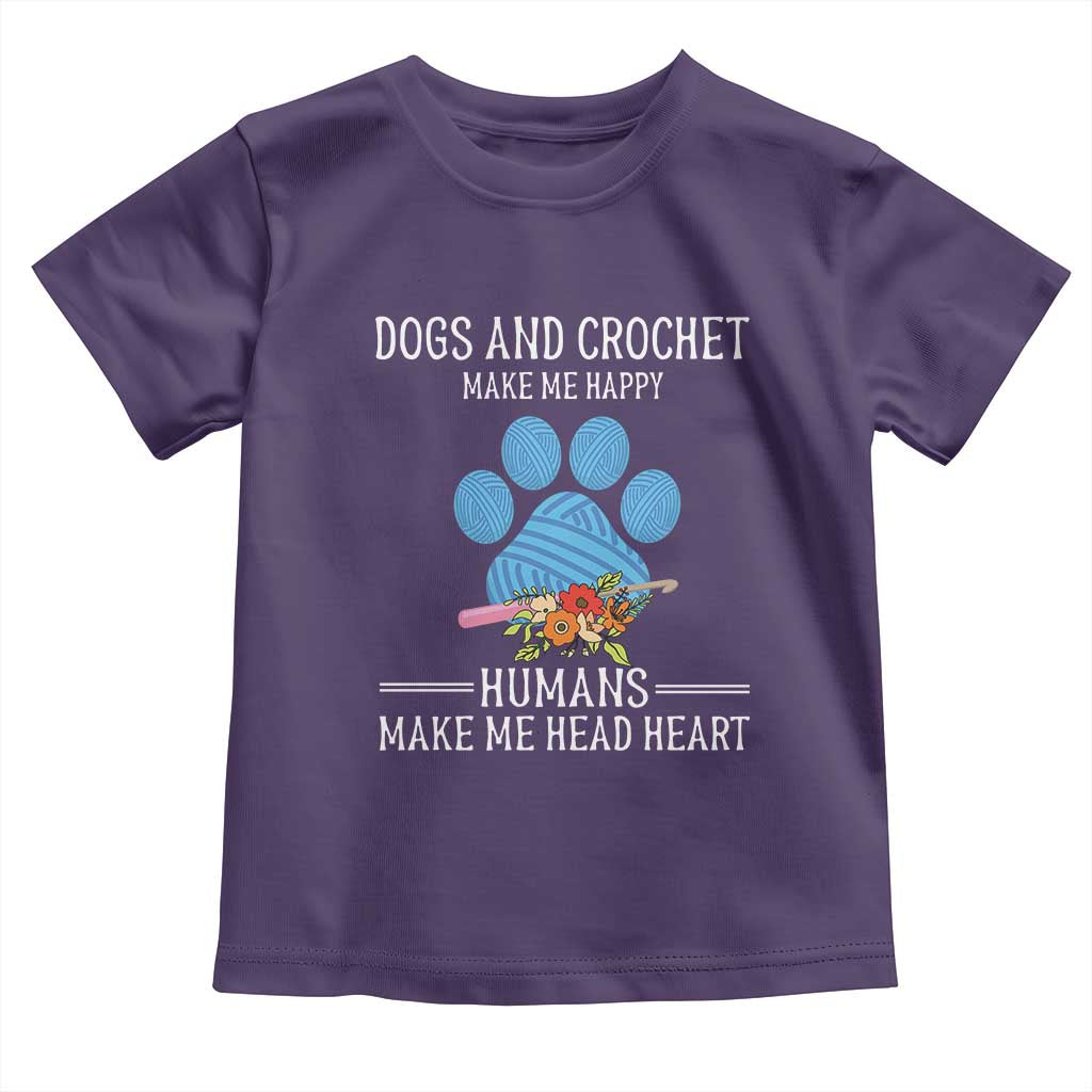 Funny Dogs And Crochet Toddler T Shirt Make Me Happy