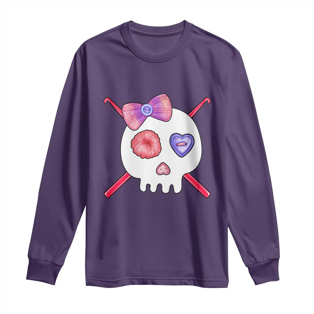 Cute Skull Crochet Knitting Long Sleeve Shirt