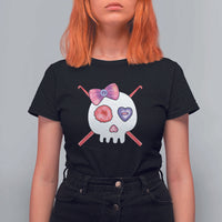 Cute Skull Crochet Knitting T Shirt For Women