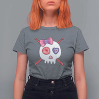Cute Skull Crochet Knitting T Shirt For Women