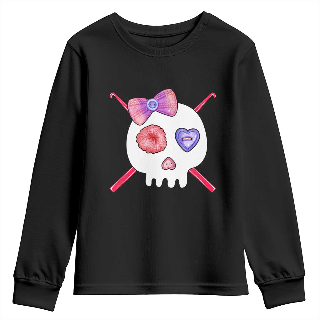Cute Skull Crochet Knitting Youth Sweatshirt
