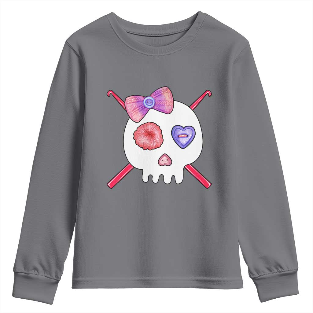 Cute Skull Crochet Knitting Youth Sweatshirt