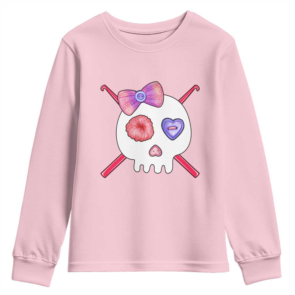 Cute Skull Crochet Knitting Youth Sweatshirt