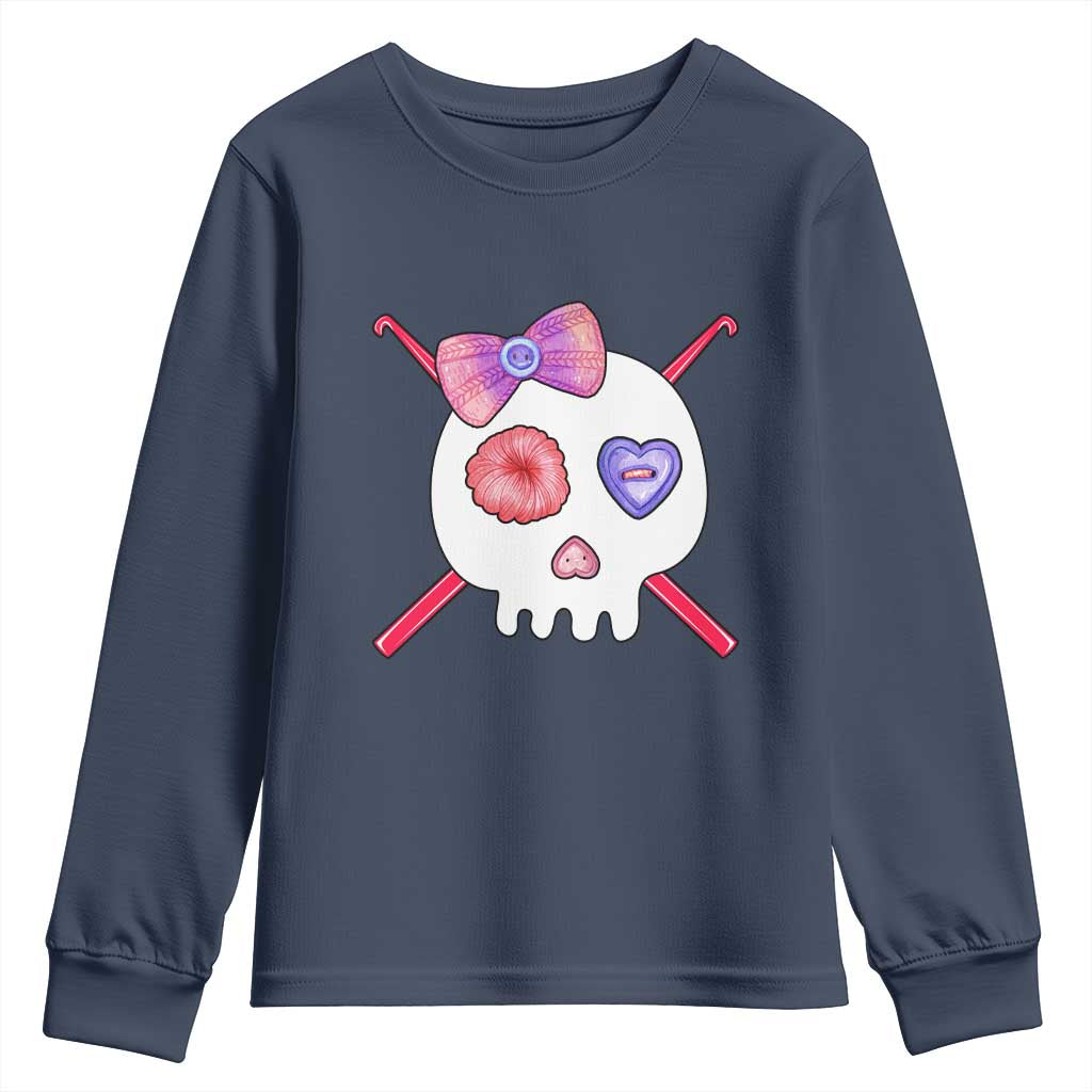 Cute Skull Crochet Knitting Youth Sweatshirt