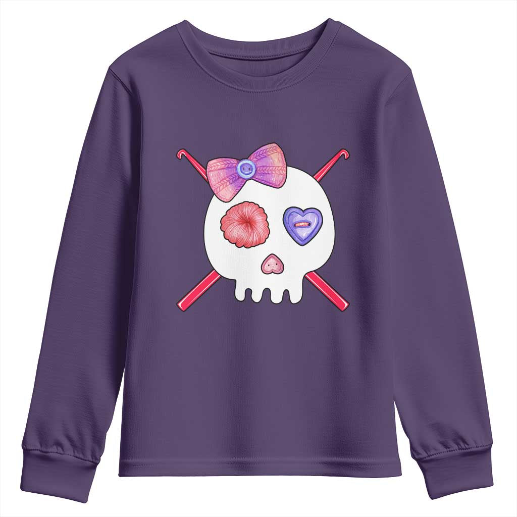 Cute Skull Crochet Knitting Youth Sweatshirt