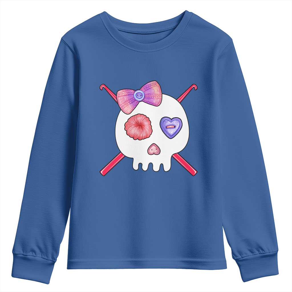Cute Skull Crochet Knitting Youth Sweatshirt