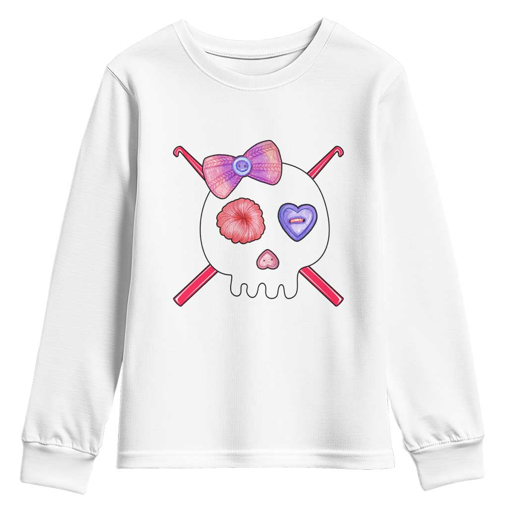 Cute Skull Crochet Knitting Youth Sweatshirt