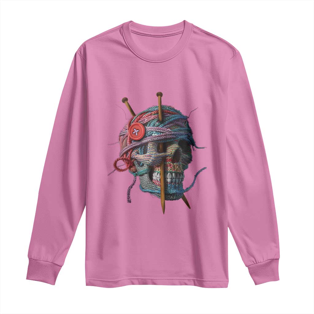 Funny Crochet Long Sleeve Shirt Yard Skull Halloween Knitting