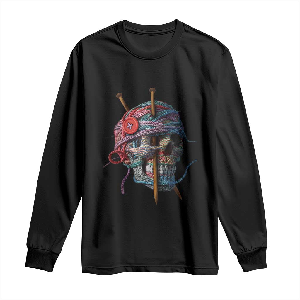 Funny Crochet Long Sleeve Shirt Yard Skull Halloween Knitting
