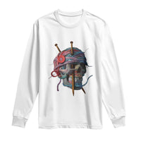 Funny Crochet Long Sleeve Shirt Yard Skull Halloween Knitting