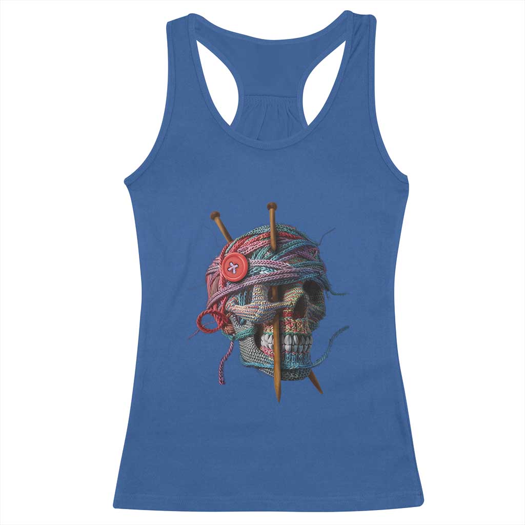 Funny Crochet Racerback Tank Top Yard Skull Halloween Knitting