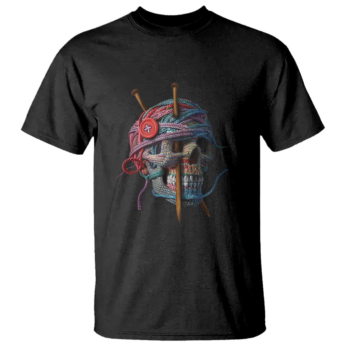 Funny Crochet T Shirt Yard Skull Halloween Knitting