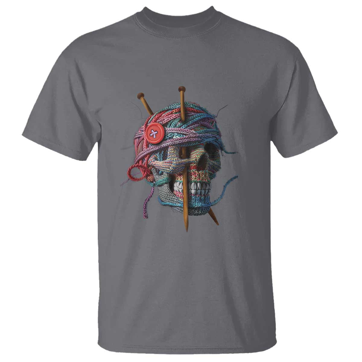 Funny Crochet T Shirt Yard Skull Halloween Knitting
