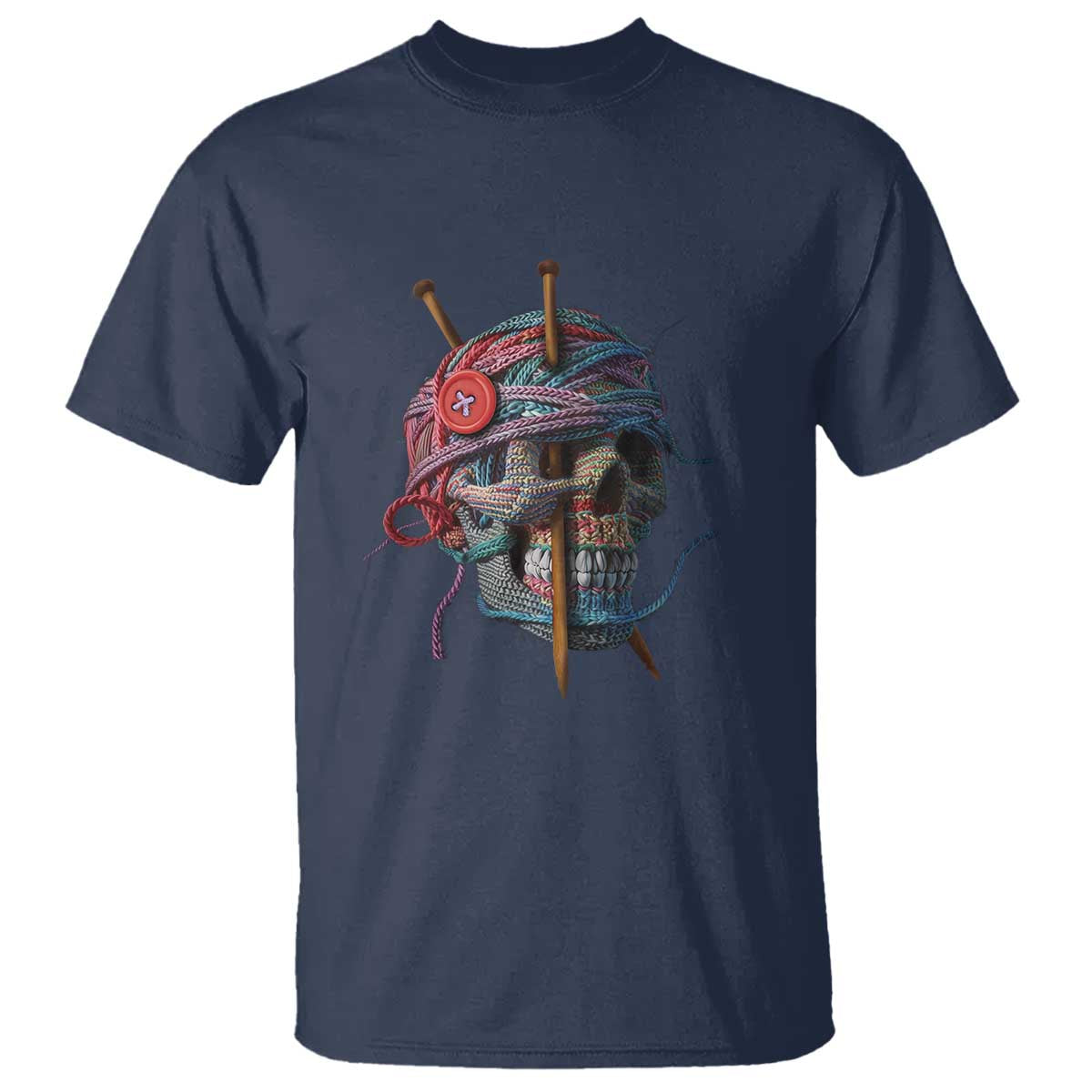 Funny Crochet T Shirt Yard Skull Halloween Knitting