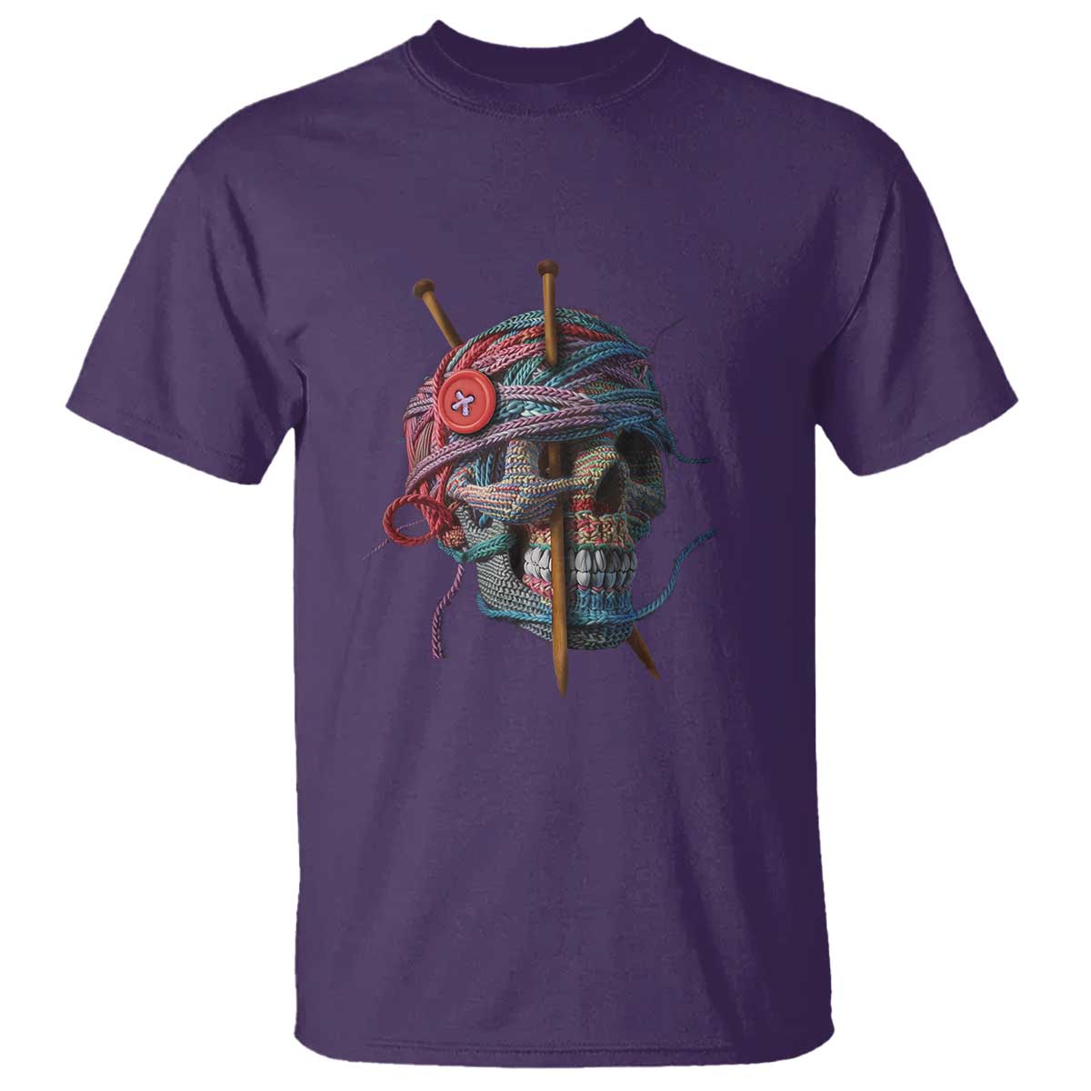 Funny Crochet T Shirt Yard Skull Halloween Knitting