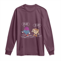 Funny Crochet Coffee Lover Long Sleeve Shirt She Loves Me More