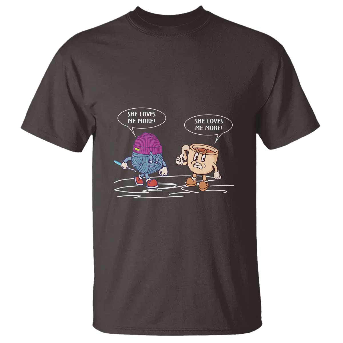 Funny Crochet Coffee Lover T Shirt She Loves Me More