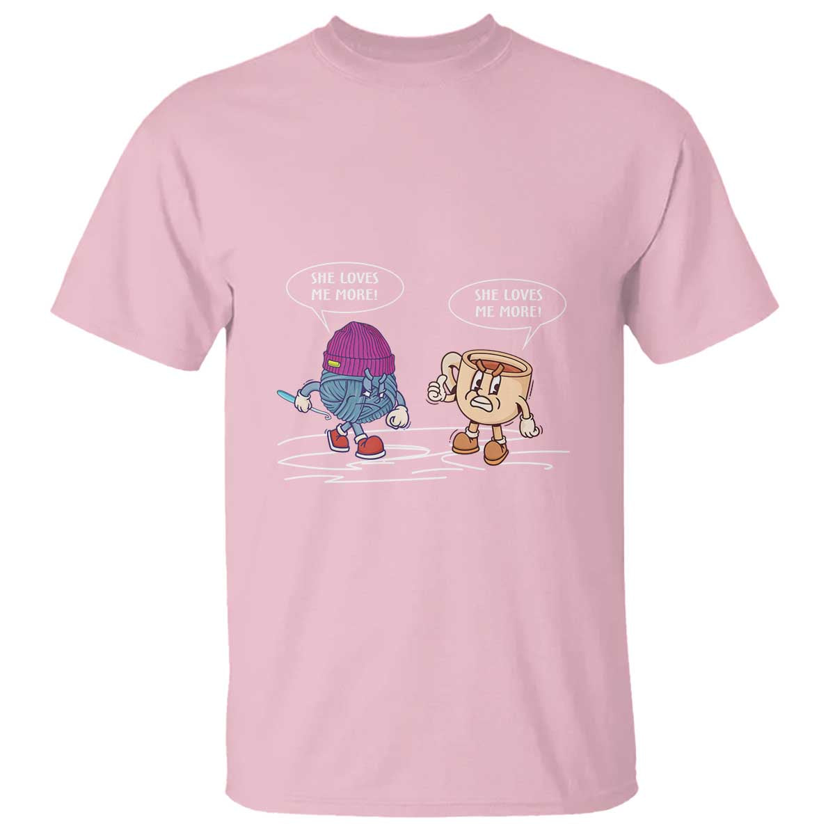 Funny Crochet Coffee Lover T Shirt She Loves Me More