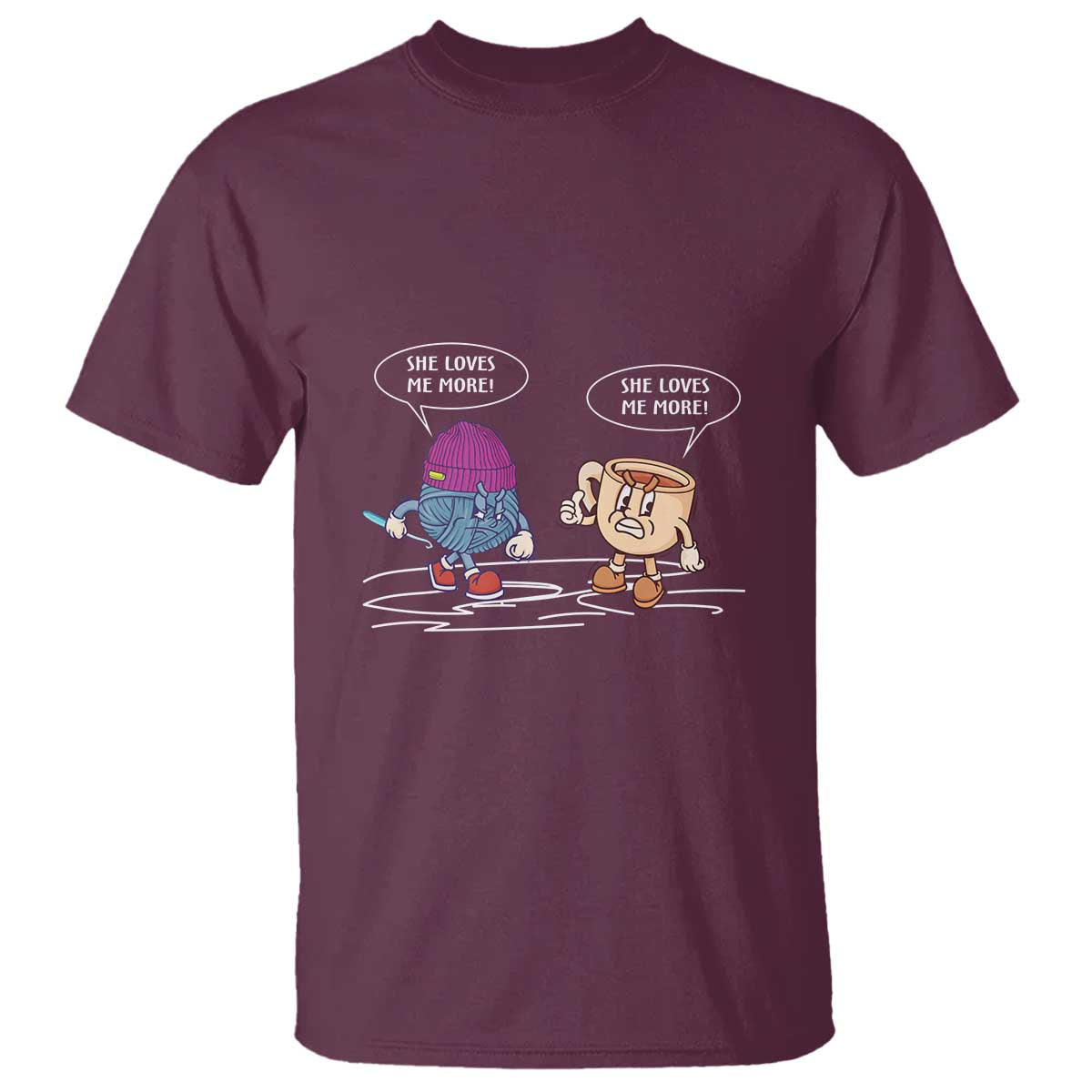Funny Crochet Coffee Lover T Shirt She Loves Me More